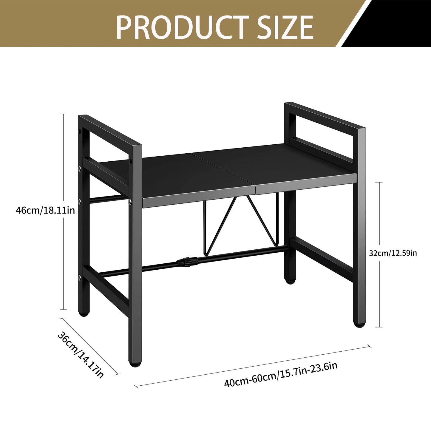 Expandable Microwave Shelf Organizer (42–64cm)