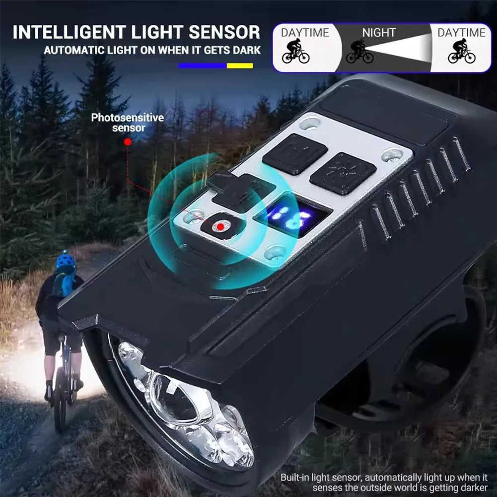 9-LED Smart Bike Front Light (USB-C Rechargeable)